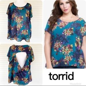 Torrid Floral open back top Size 3